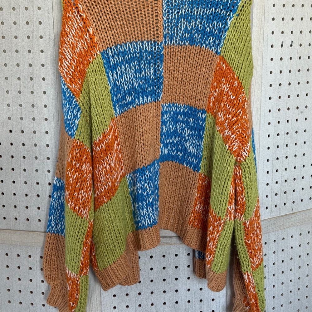 Cato Multicolor Patchwork Cardigan - image 5